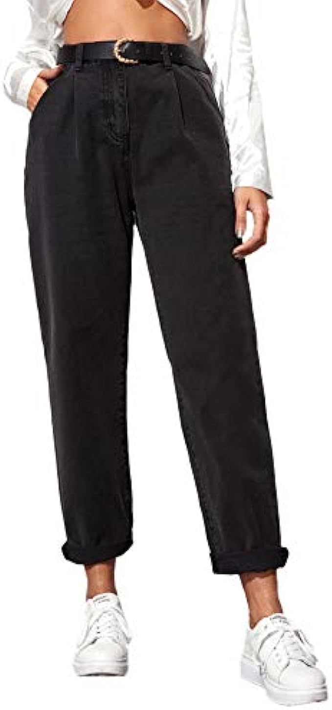 Floerns Women&#039;s High Waisted Straight Leg Mom Jeans