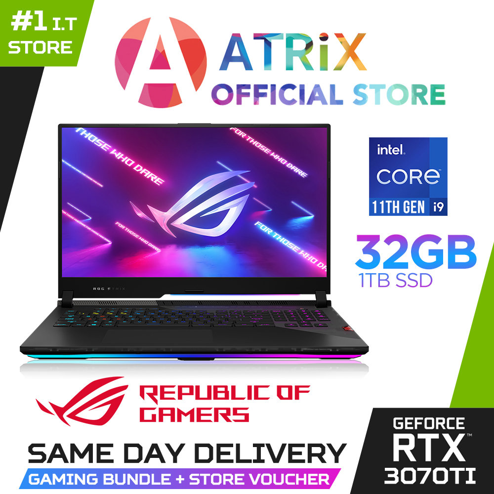 【Same Day Delivery】ROG SCAR 17 G733ZW-LL155W | 17.3 WQHD | RTX3070Ti | Intel i9-12900H | 32GB RAM | 1TB SSD
