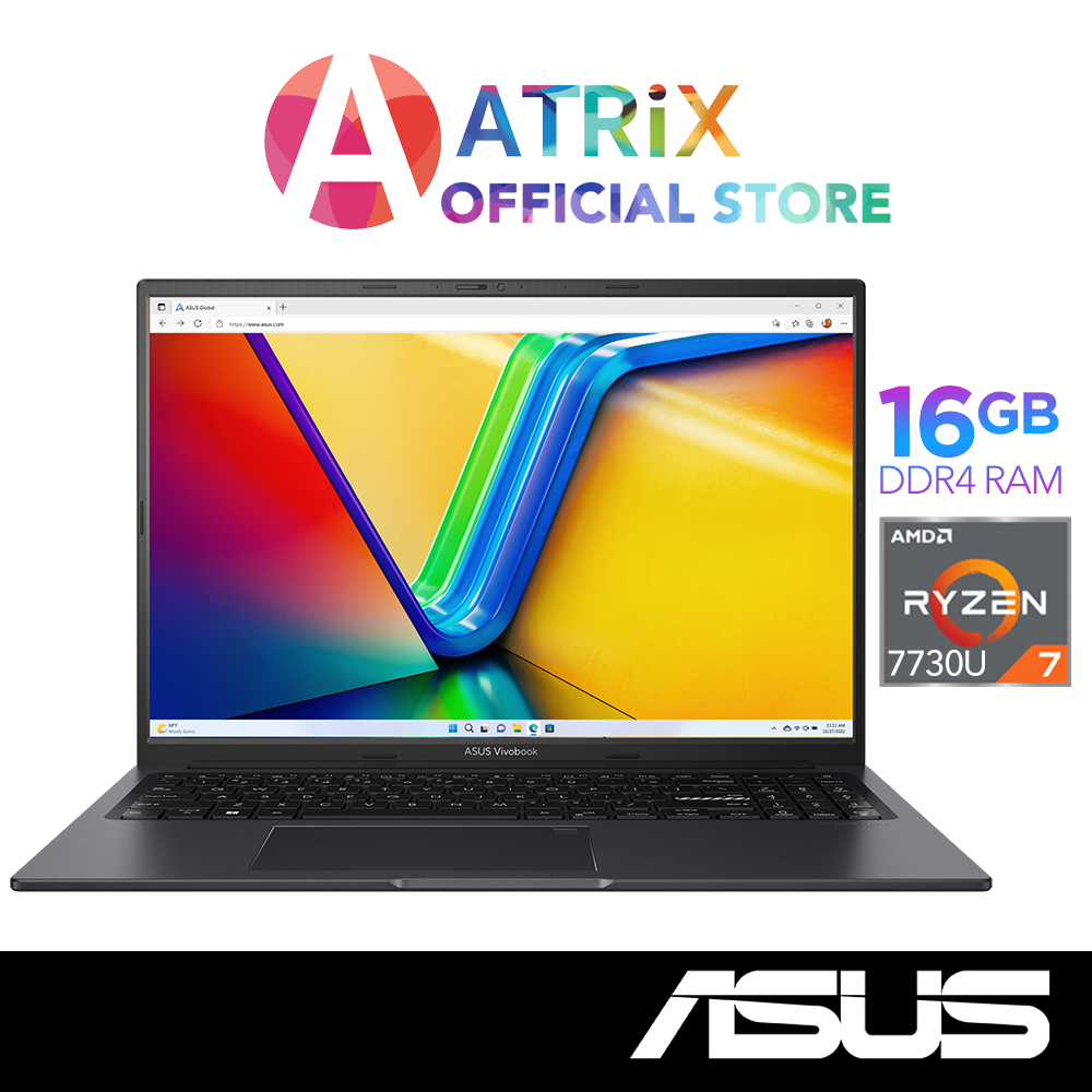 【Express Delivery】ASUS Vivobook 16X | M3604YA-MB130W/M3604YA-MB129W | 16&quot; FHD+ | R5 7530U/R7 7730U | 16GB/512GB | 2Y
