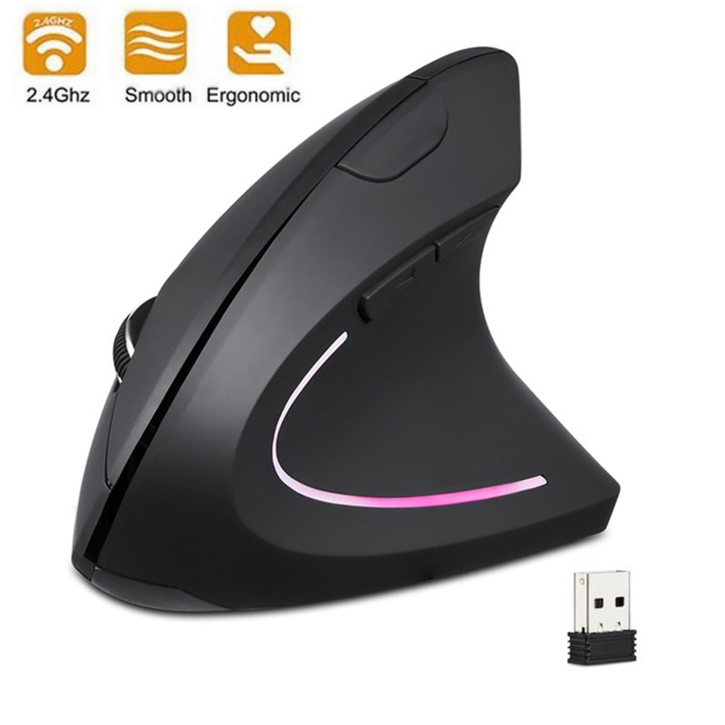 Ergonomic Vertical Wireless Mouse 1600 DPI USB Optical Computer Mouse 5D Gaming Notebook