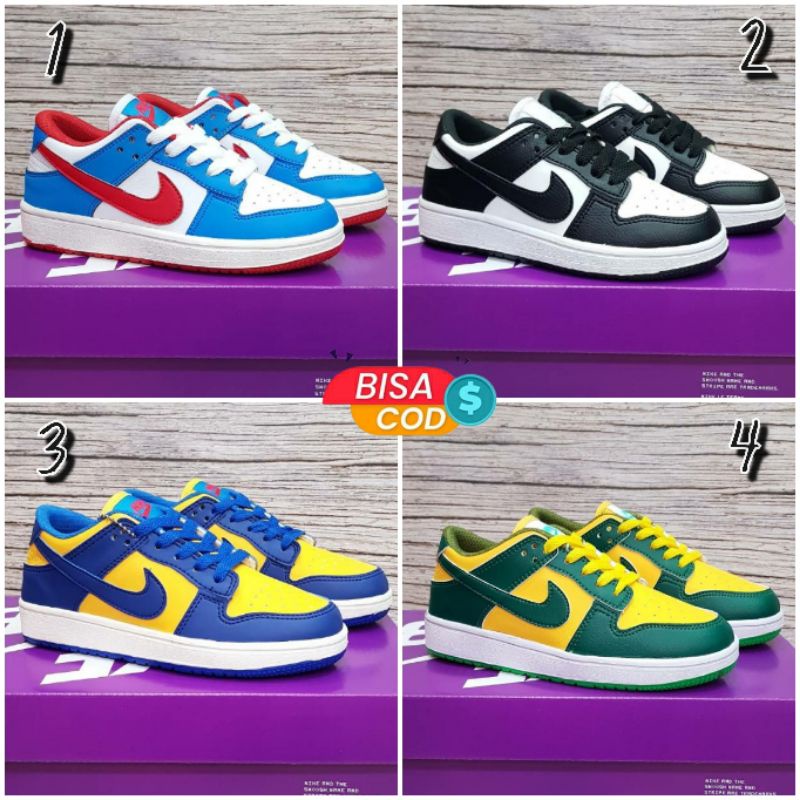 Can Pay On The Spot Sneakers Boys Girls SB Dunk Low Kids Blue Balck White Green Navy Red White Panda Michigan