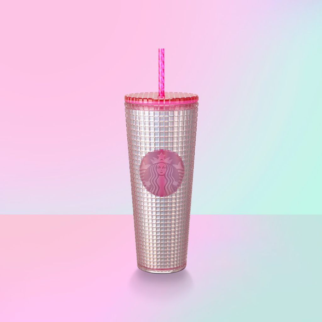 Starbucks Bubblegum Gradient Grid Cold Cup 24oz