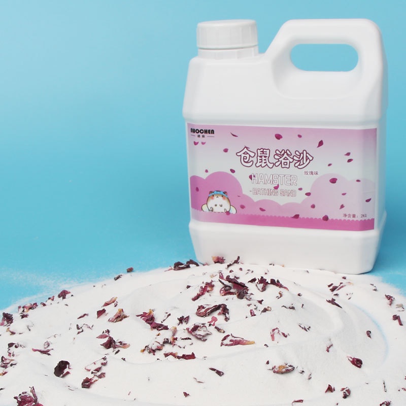Nuochen Hamster Bathing Sand 2kg Small Pet Bath Sand Rose Apple Lemon Fragrance