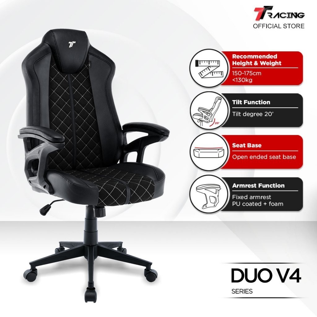TTRacing Duo V3 Duo V4 Pro Gaming Chair Ergonomic Home Office Chair - 2 Years Official Warranty