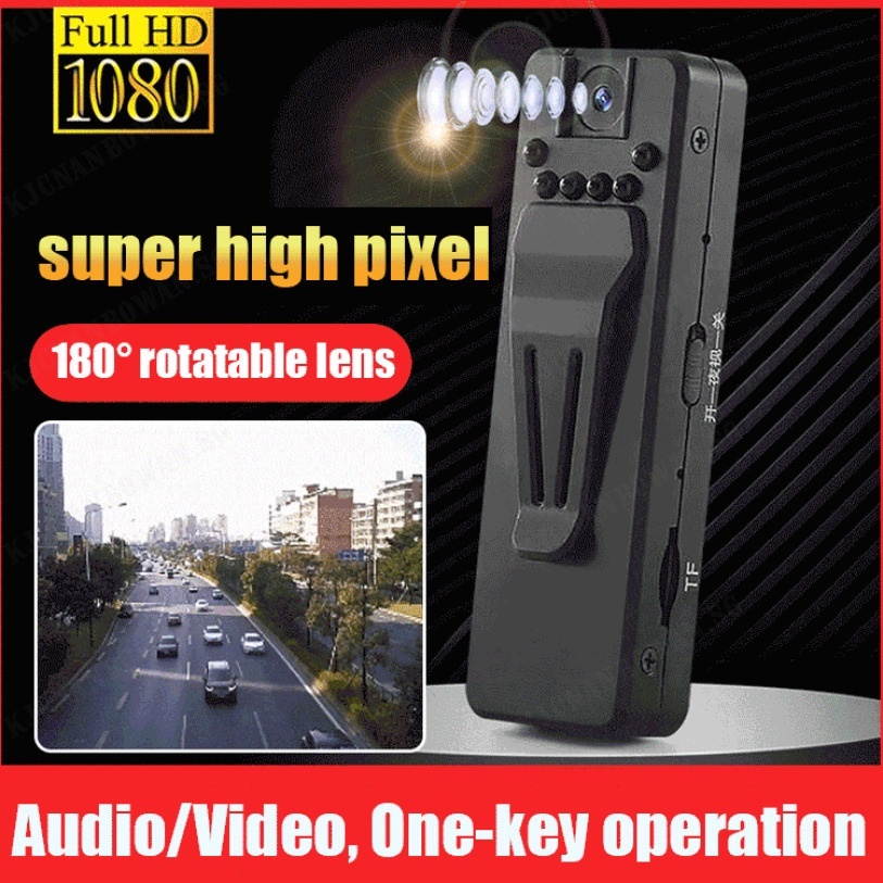 (SG) Mini Camera Body Camera HD 1080P noise reduction camera 180° Rotatable Lens Smart Noise Reduction Recorder Light